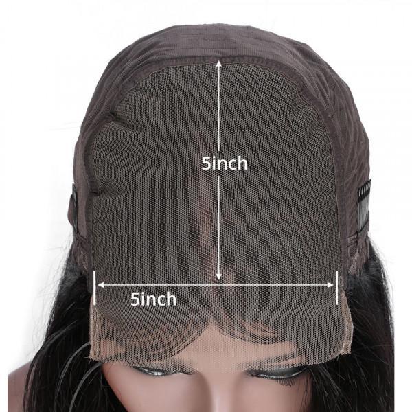Msgem 5x5 Lace Closure Wigs Brazilian Straight Human Hair Wigs 250% Density