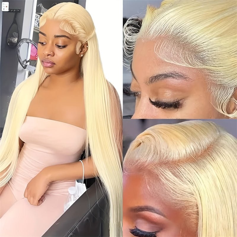 Msgem 613 Blond 13x4 Lace Front Wig Straight Human Hair Wigs HD Transparent Lace Wig 180% - Msgem Hair