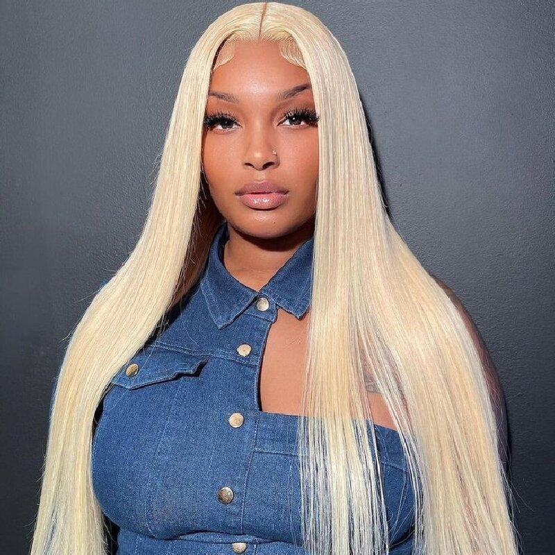 Msgem 613 Blond 13x4 Lace Front Wig Straight Human Hair Wigs HD Transparent Lace Wig 250% - Msgem Hair