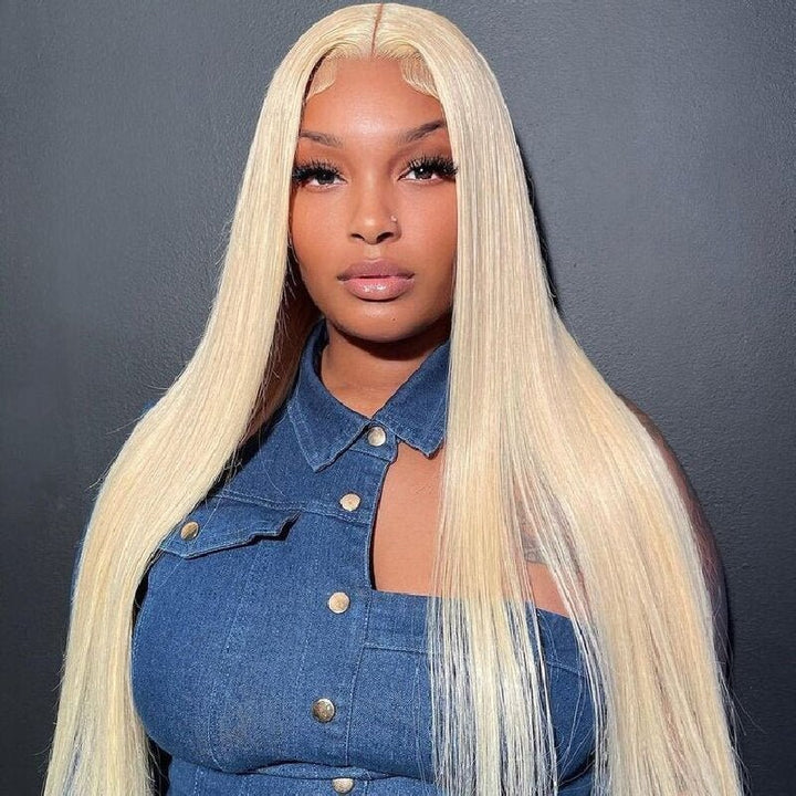 Msgem 613 Blond 13x4 Lace Front Wig Straight Human Hair Wigs HD Transparent Lace Wig 250% - Msgem Hair