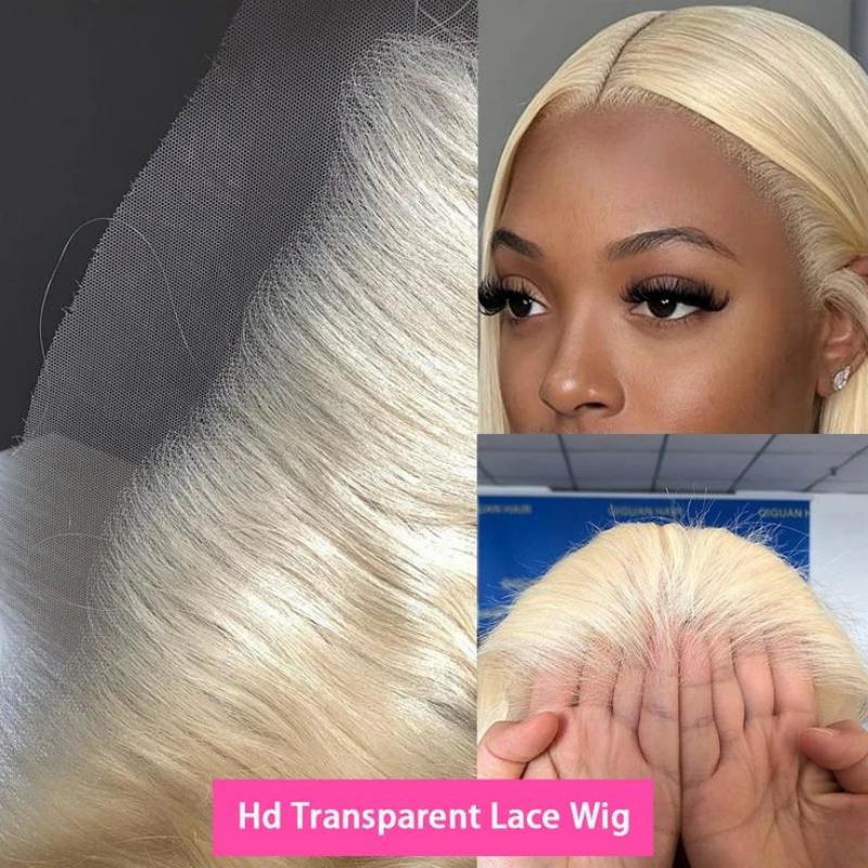 Msgem 613 Blonde 13x4 Full Lace Front Wig HD Transparent Body Wave Human Hair Wigs 210% Pre - Plucked Natural Hairline - Msgem Hair