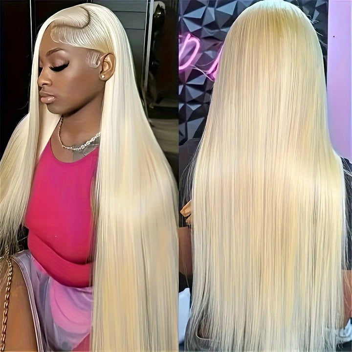 Msgem 613 Blonde 13x4 Full Lace Front Wig HD Transparent Body Wave Human Hair Wigs 210% Pre - Plucked Natural Hairline - Msgem Hair