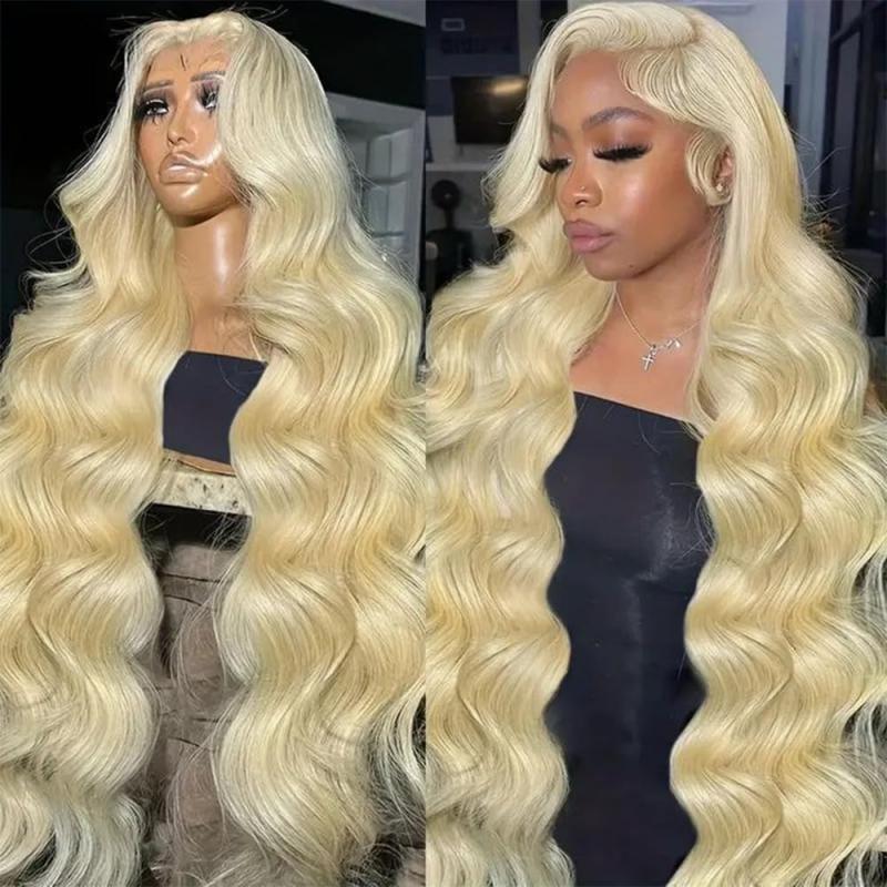 Msgem 613 Blonde 13x4 Full Lace Front Wig HD Transparent Body Wave Human Hair Wigs 210% Pre - Plucked Natural Hairline - Msgem Hair