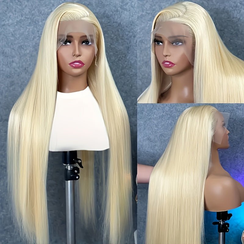 Msgem 613 Blonde 13x4 Full Lace Front Wig HD Transparent Body Wave Human Hair Wigs 210% Pre - Plucked Natural Hairline - Msgem Hair