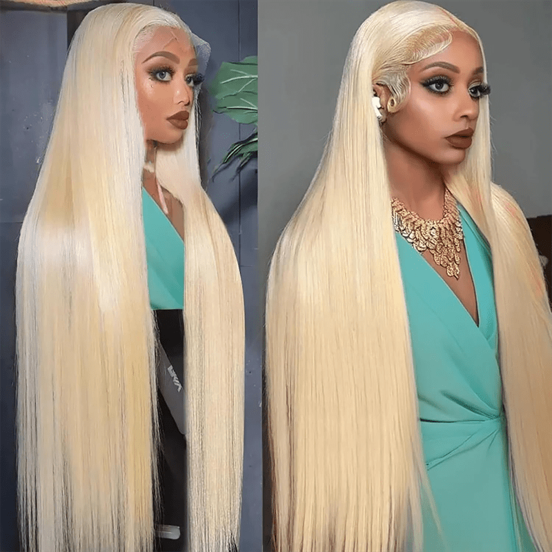 Msgem 613 Blonde 13x6 Full Frontal Lace Wig Straight Human Hair Wigs 250% - Mei Jin Hair