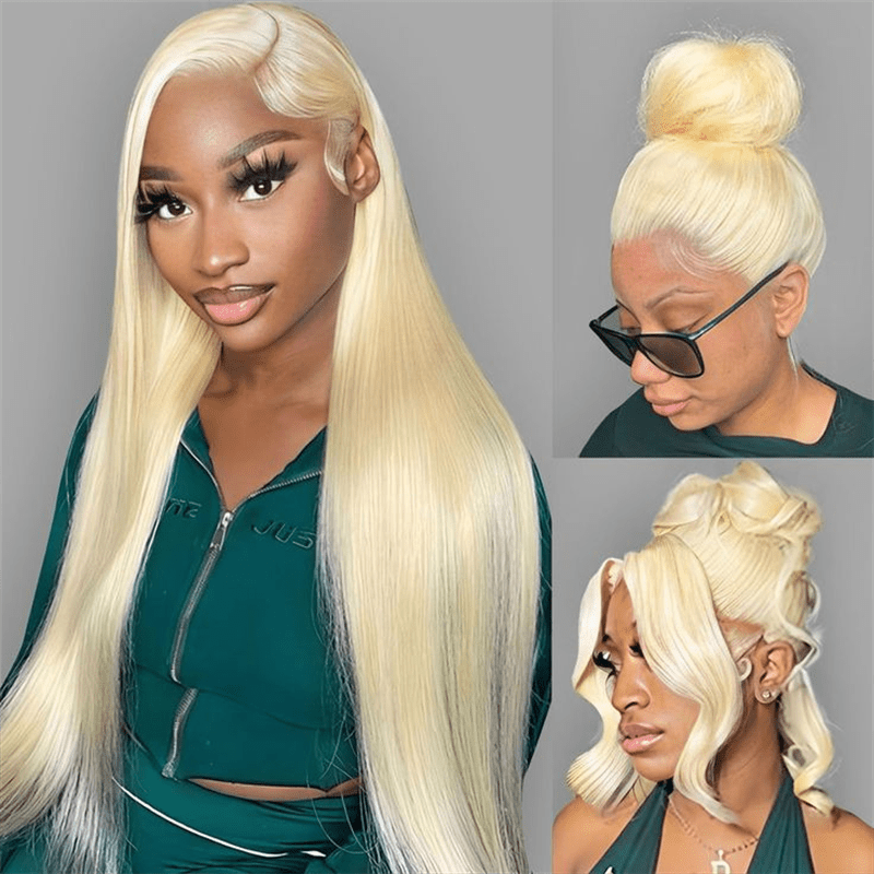 Msgem 613 Blonde 13x6 Full Frontal Lace Wig Straight Human Hair Wigs 250% - Mei Jin Hair