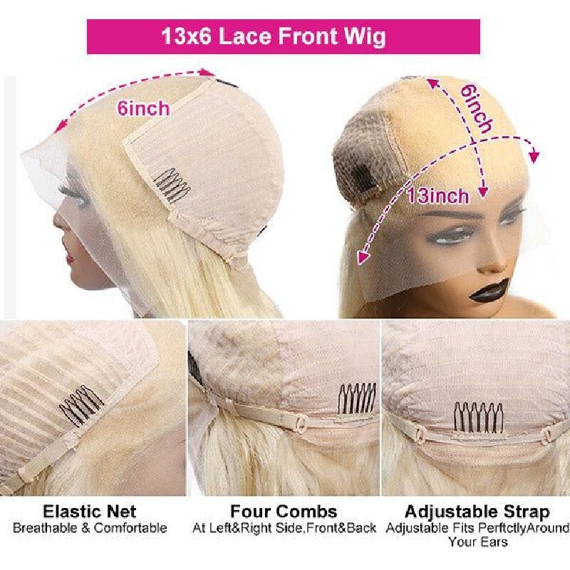 Msgem 613 Blonde 13x6 Lace Front Wigs Straight Human Hair Transparent Lace Wig 250% - Msgem Hair