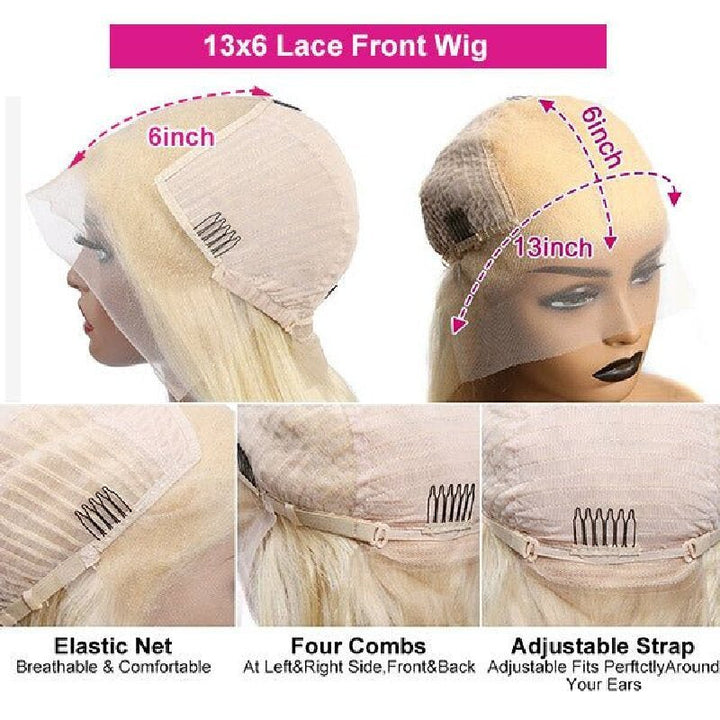 Msgem 613 Blonde 13x6 Lace Front Wigs Straight Human Hair Transparent Lace Wig 250% - Msgem Hair