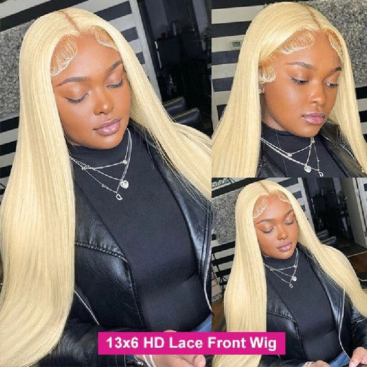 Msgem 613 Blonde 13x6 Lace Front Wigs Straight Human Hair Transparent Lace Wig 250% - Msgem Hair