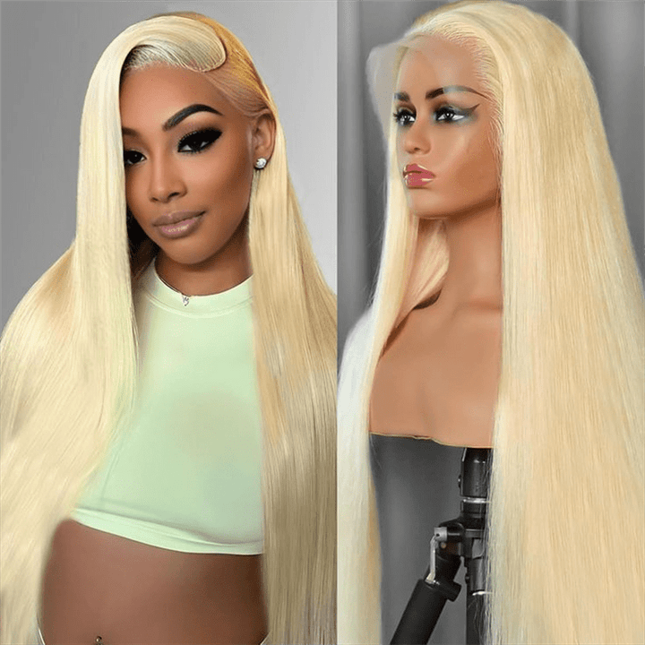 Msgem 613 Blonde 13x6 Lace Front Wigs Straight Human Hair Transparent Lace Wig 250% - Msgem Hair