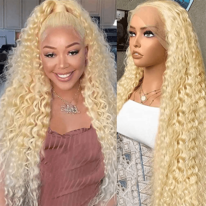 Msgem 613 Blonde 13x6 Lace Front Wigs Water Wave Human Hair Transparent Lace Wig - Msgem Hair