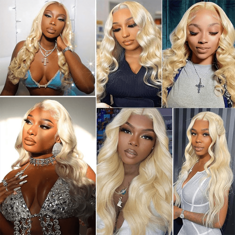 Msgem 613 Blonde Body Wave 3 Bundles With 13x6 Lace Frontal Closure Human Virgin Hair - Msgem Hair