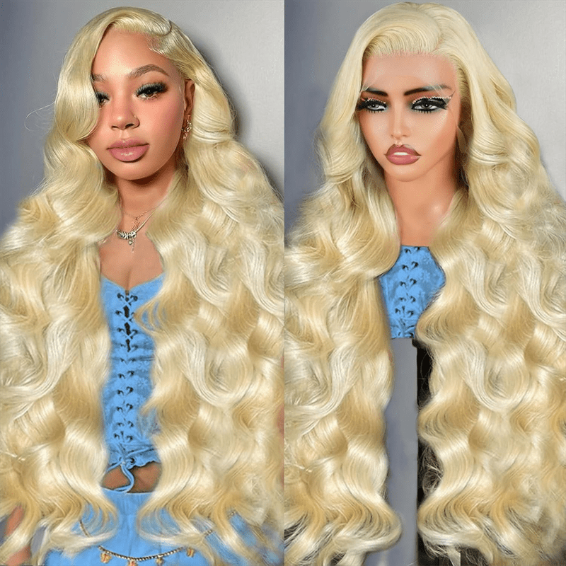 Msgem 613 Blonde Body Wave Human Hair Wig 13x6 HD Transparent Lace Frontal Wigs 250% - Mei Jin Hair