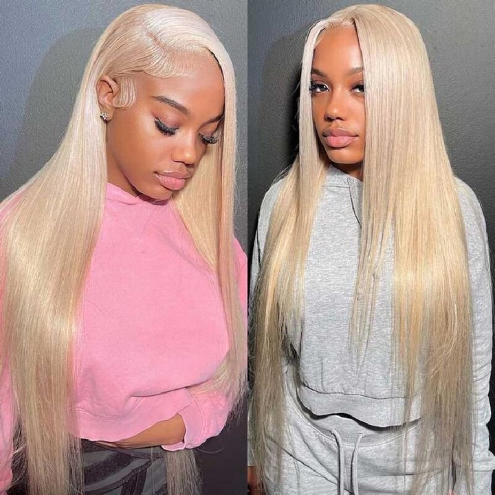 Msgem 613 Blonde Glueless Wig Straight Human Hair 5x5 Lace Closure Wigs Bleacked Knots - Msgem Hair