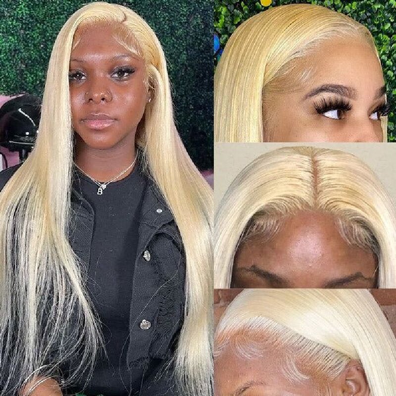 Msgem 613 Blonde Glueless Wig Straight Human Hair 5x5 Lace Closure Wigs Bleacked Knots - Msgem Hair