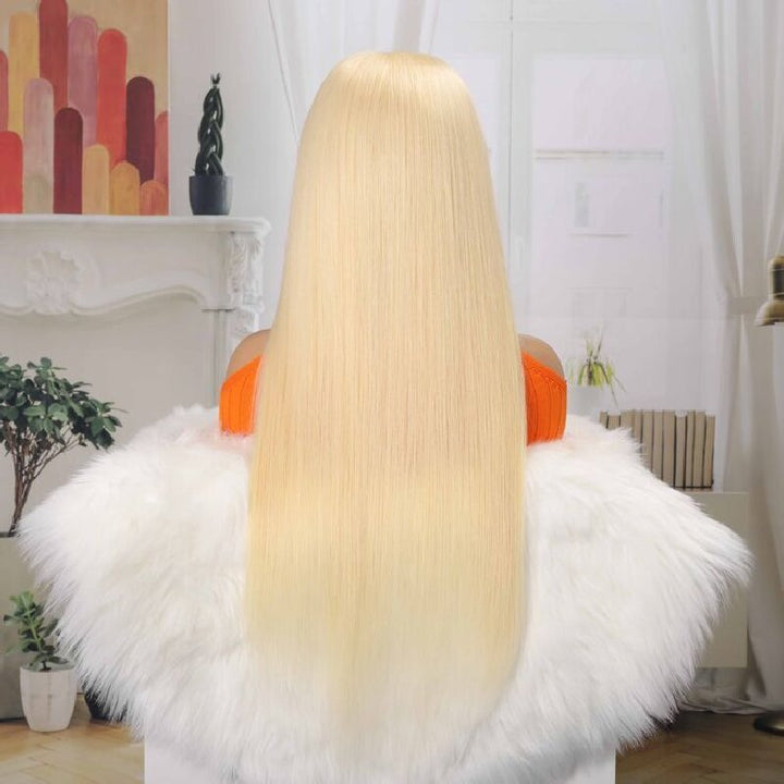 Msgem 613 Blonde Glueless Wig Straight Human Hair 5x5 Lace Closure Wigs Bleacked Knots - Msgem Hair