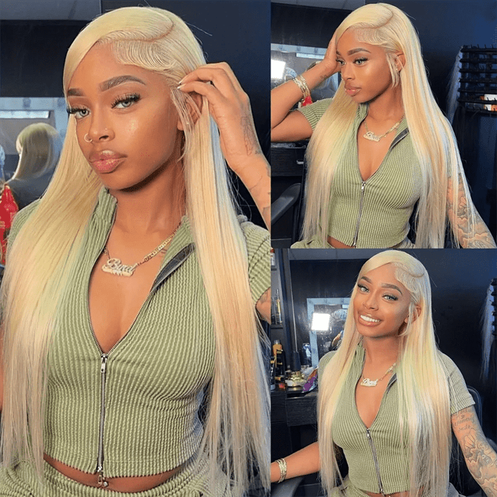 Msgem 613 Blonde Human Hair 13x6 HD Invisible Lace Front Wigs 180% - Msgem Hair