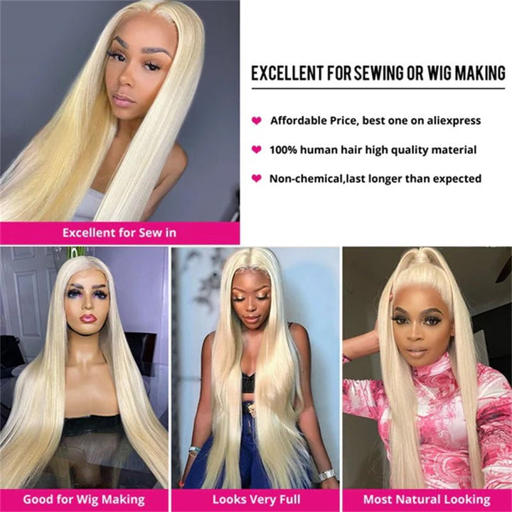 Msgem 613 Blonde Lace Closure Straight Human Hair 4x4 HD Lace Closure Pre Plucked - Msgem Hair