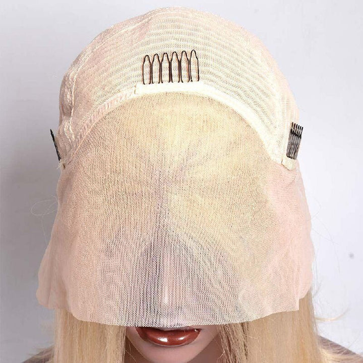 Msgem 613 Blonde Short Bob Wigs Straight Human Hair 13x4 Lace Front Bob Wigs For Women - Msgem Hair
