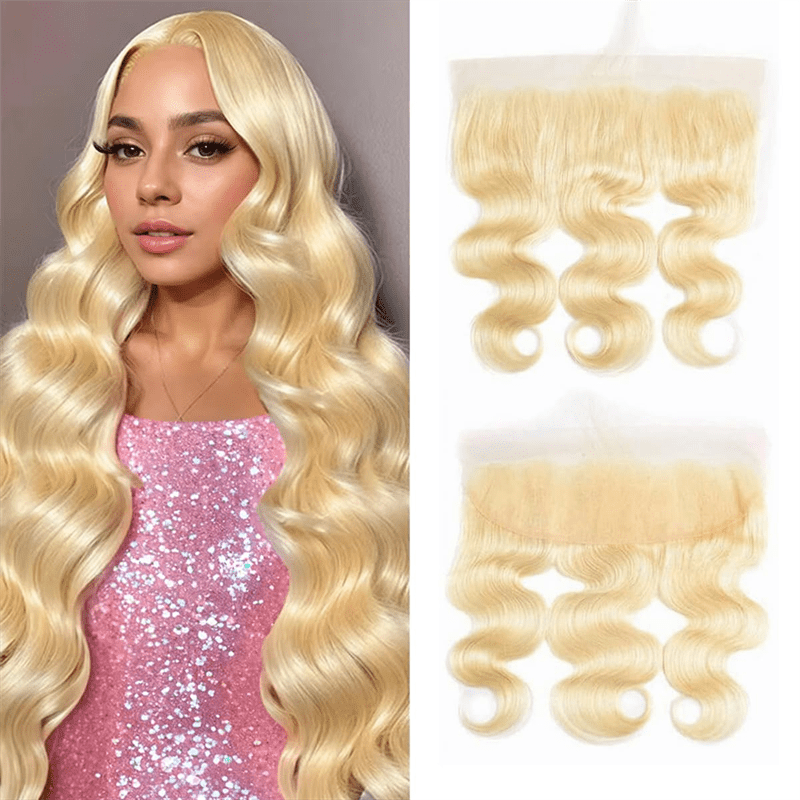 Msgem 613 Blonde Virgin Hair Body Wave 3 Bundles With 13x4 Lace Frontal Closure - Msgem Hair