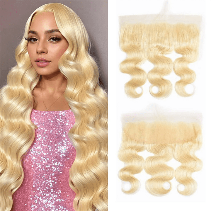 Msgem 613 Blonde Virgin Hair Body Wave 3 Bundles With 13x4 Lace Frontal Closure - Msgem Hair