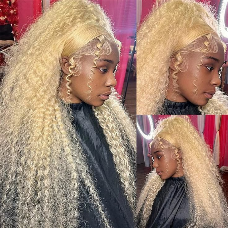 Msgem 613 Blonde Wig Burmese Curly 13x6 Lace Front Wigs Human Hair - Msgem Hair