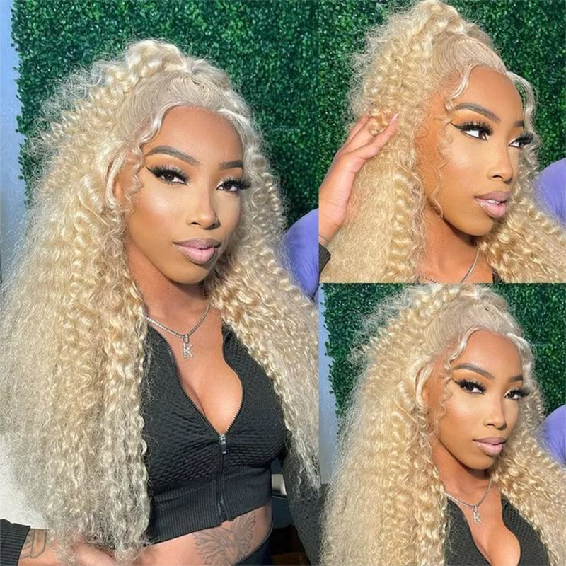 Msgem 613 Blonde Wig Burmese Curly 13x6 Lace Front Wigs Human Hair - Msgem Hair