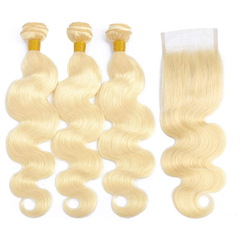 Msgem 613 Body Wave Virgin Human Hair 3 Bundles With 4x4 Lace Closure - Msgem Hair