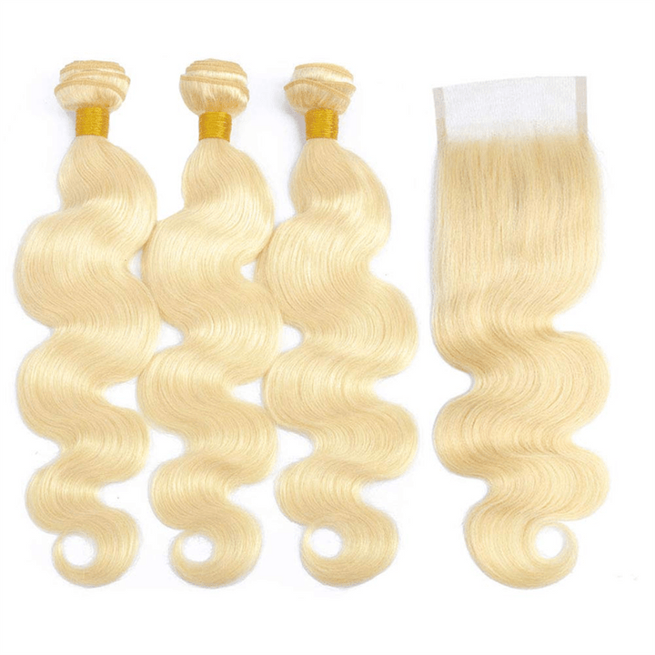 Msgem 613 Body Wave Virgin Human Hair 3 Bundles With 4x4 Lace Closure - Msgem Hair