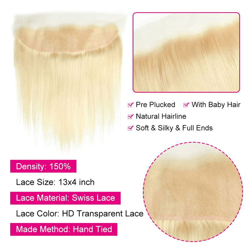 Msgem 613 Straight Hair 13x4 Lace Frontal Ear to Ear Lace Closure - Msgem Hair
