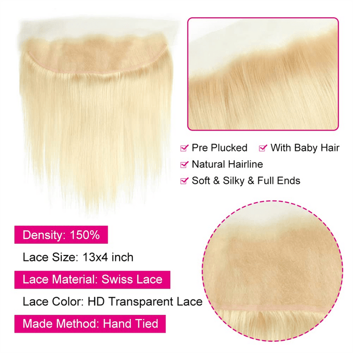 Msgem 613 Straight Hair 13x4 Lace Frontal Ear to Ear Lace Closure - Msgem Hair