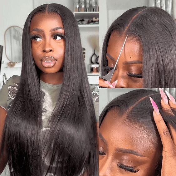 Msgem 6x6 HD Transparent Lace Closure Wig Wear&Go Glueless Wig 180% Human Hair for Balck Women - Msgem Hair