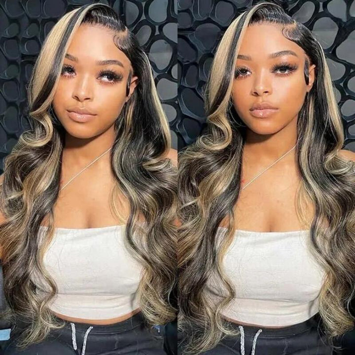 Msgem 7x5 Glueless Wigs Body Wave Human Hair Wigs HD Transparent Lace P1B/27 Colored Wig - Msgem Hair
