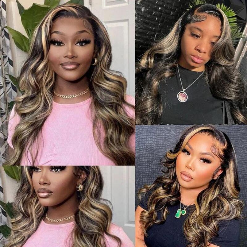 Msgem 7x5 Glueless Wigs Body Wave Human Hair Wigs HD Transparent Lace P1B/27 Colored Wig - Msgem Hair