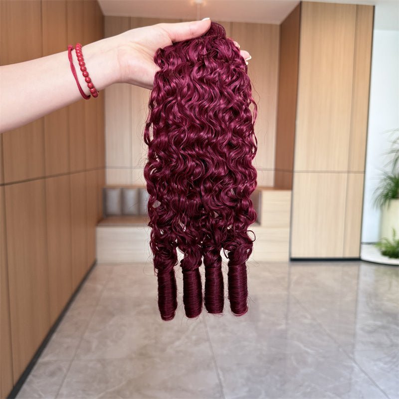 Msgem 99J Burgundy Burmese Curly Hair Bundles 100% Original Virgin Hair Extensions - Msgem Hair