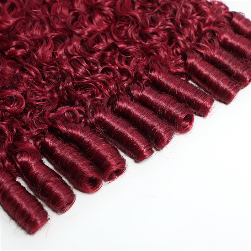 Msgem 99J Burgundy Burmese Curly Hair Bundles 100% Original Virgin Hair Extensions - Msgem Hair