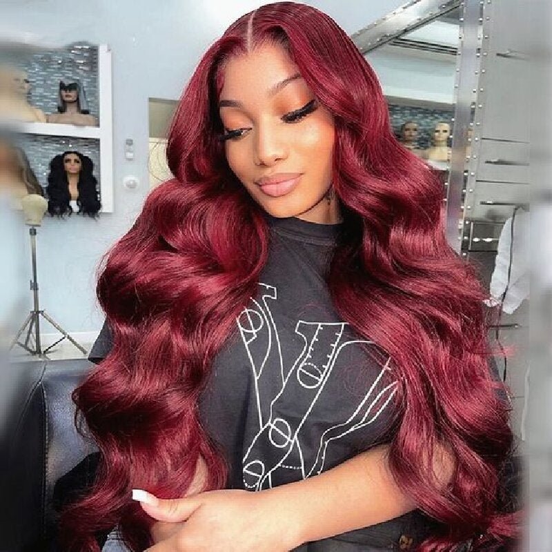 Msgem 99J Glueless Wig Human Hair 7x5 Lace Closure Pre - bleached Knots Body Wave for Black Women - Msgem Hair