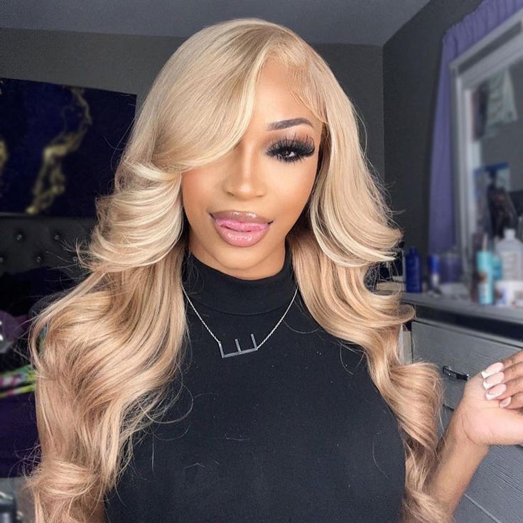 Msgem Blonde Wig with Brown Highlights 180% Hair Density 13x6 Lace Frontal Body Wave Wig Highly Recomend - Msgem Hair