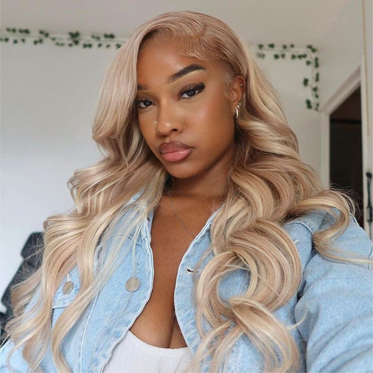 Msgem Blonde Wig with Brown Highlights 180% Hair Density 13x6 Lace Frontal Body Wave Wig Highly Recomend - Msgem Hair