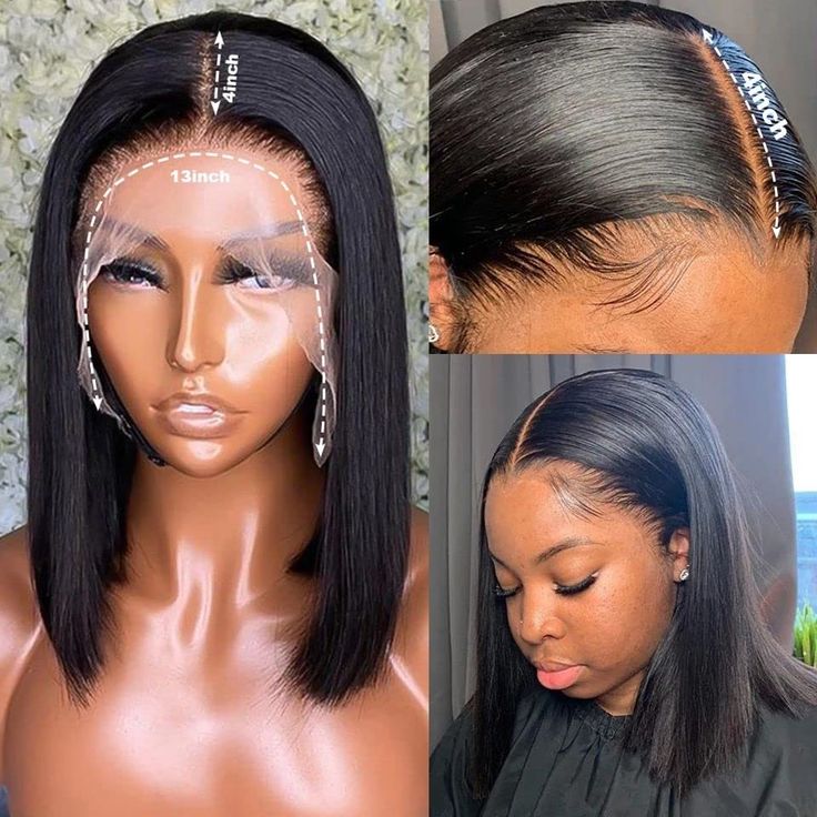 Msgem Bob Wig Human Hair 13x4 Lace Front Wig Virgin Human Hair 180% Hair Density - Msgem Hair