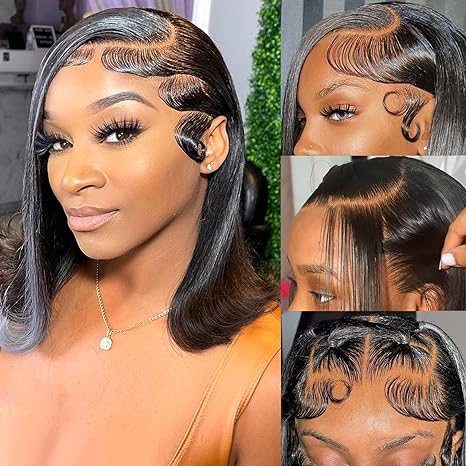 Msgem Bob Wig Human Hair 13x4 Lace Front Wig Virgin Human Hair 180% Hair Density - Msgem Hair