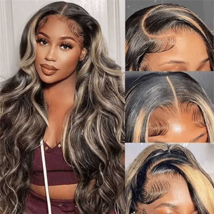 Msgem Body Wave 13x6 Lace Front Wigs P1B/27 Highlight Wear Go Wigs Pre - Cut 5x5 Glueless Wigs - Msgem Hair
