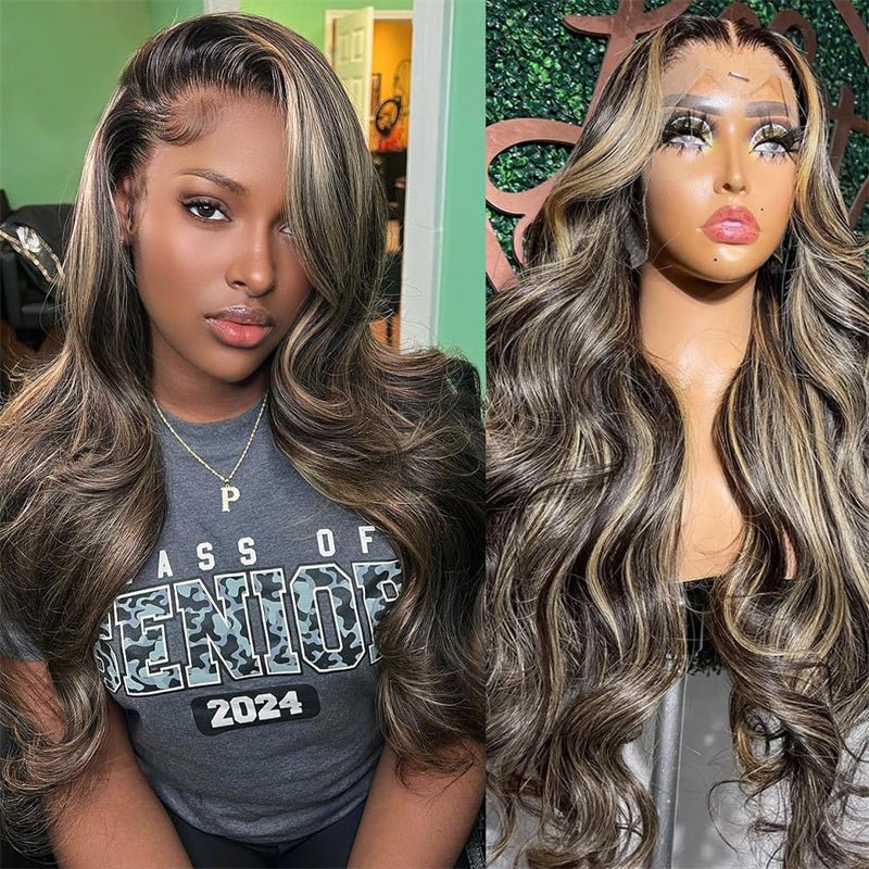 Msgem Body Wave 13x6 Lace Front Wigs P1B/27 Highlight Wear Go Wigs Pre - Cut 5x5 Glueless Wigs - Msgem Hair