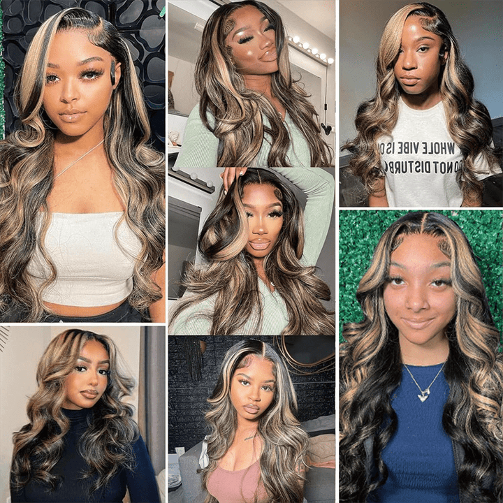 Msgem Body Wave 13x6 Lace Front Wigs P1B/27 Highlight Wear Go Wigs Pre - Cut 5x5 Glueless Wigs - Msgem Hair