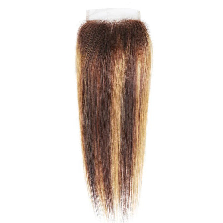 Msgem Body Wave 5x5 Lace Closure P4/27 Highlight Straight Hair Transparent HD Frontal Closure - Msgem Hair
