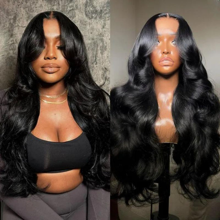 Msgem Body Wave 7x5 Lace Closure Glueless Wig Human Hair 180 Hair Density with Pre - pleached Knots - Msgem Hair