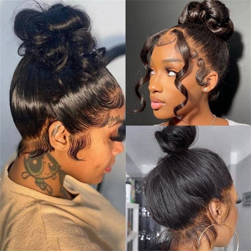 Msgem Body Wave Invisi - Drawstring Snug Fit 360 Full Frontal Wigs HD Transparent Glueless Human Hair Wigs - Msgem Hair