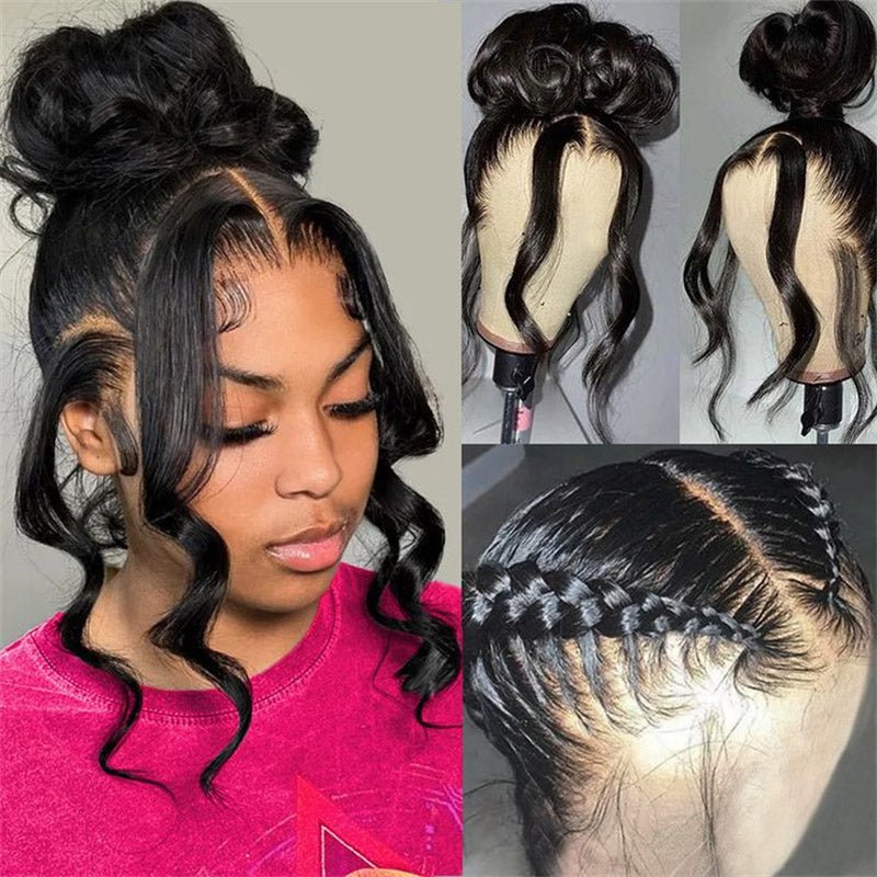 Msgem Body Wave Invisi - Drawstring Snug Fit 360 Full Frontal Wigs HD Transparent Glueless Human Hair Wigs - Msgem Hair