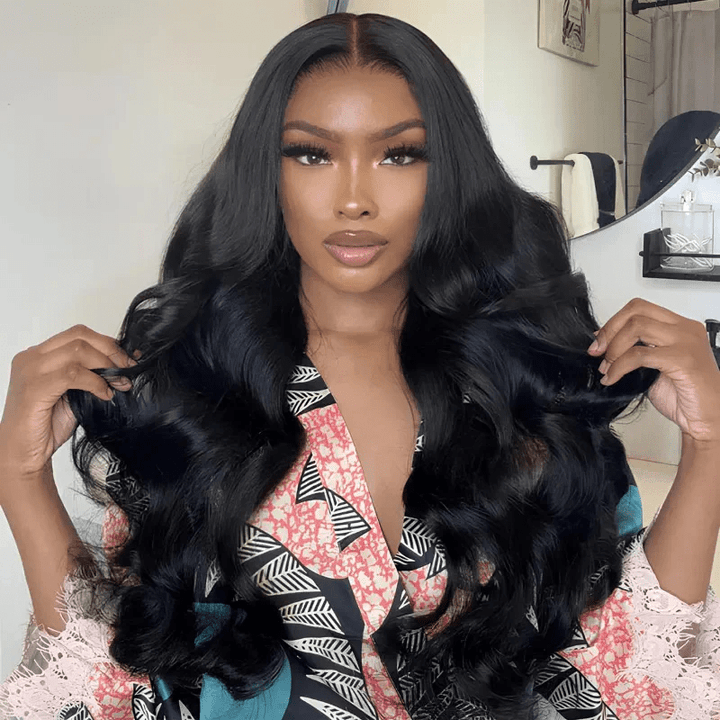 Msgem Body Wave Lace Front Wigs 300% Density Pull Go Drawstring Human Hair Wigs With Natural Hairline - Msgem Hair