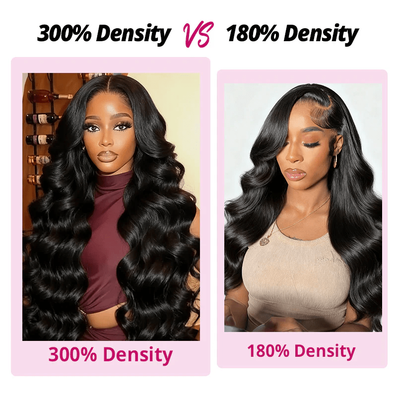 Msgem Body Wave Lace Front Wigs 300% Density Pull Go Drawstring Human Hair Wigs With Natural Hairline - Msgem Hair